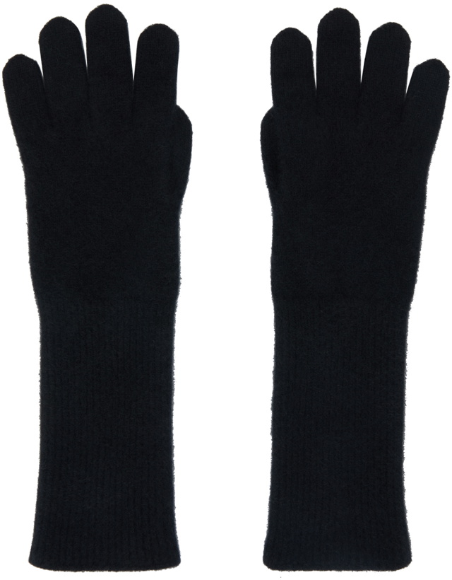 Photo: AURALEE Black Baby Cashmere Knit Long Gloves