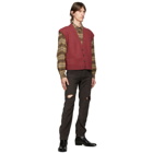 Gucci Red Cable Knit Square G Vest
