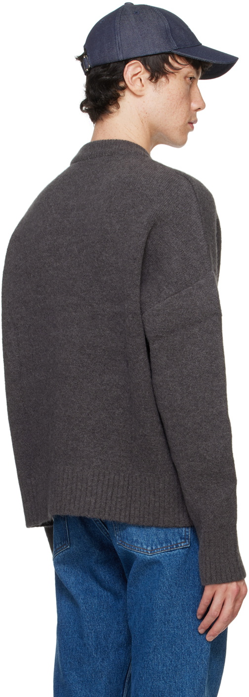 AMI Paris Gray Ami De Cœur Sweater
