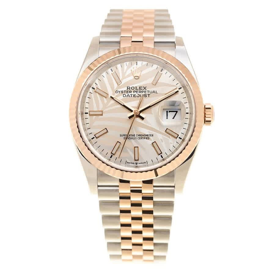 Rolex Datejust 36 Automatic Silver Palm Motif Dial Watch 126231SSPLMJ