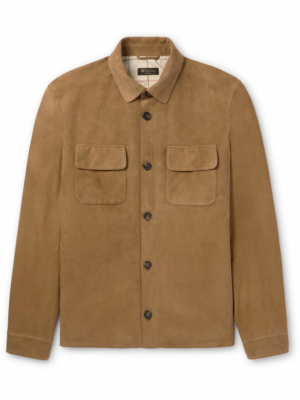 Photo: Loro Piana - Suede Overshirt - Brown