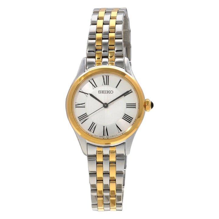 seiko ladies dress watches gold SEIKO Ladies White Dial Stainless Steel Watch SWZ054
