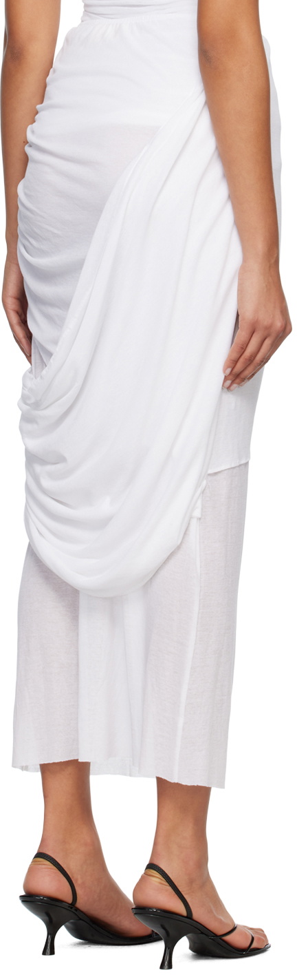 Subtle Le Nguyen White Draped Dewy Maxi Skirt