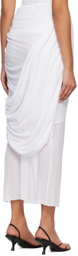 Subtle Le Nguyen White Draped Dewy Maxi Skirt