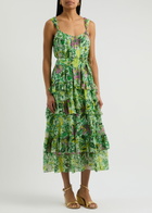 Diane Von Furstenberg Modena Printed Chiffon Midi Dress Mint