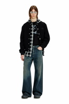 Diesel Bomber jacket in felted wool blend - Jackets Mens in Black