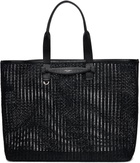 Dolce&Gabbana Black Woven Mesh & Calfskin Shopper Tote