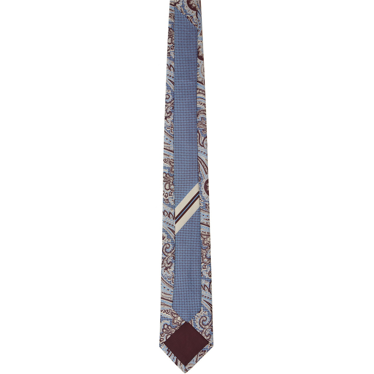 Dries Van Noten Blue & Burgundy Paisley Tie