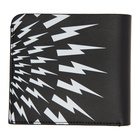 Neil Barrett Black and White Lightning Bolt Wallet