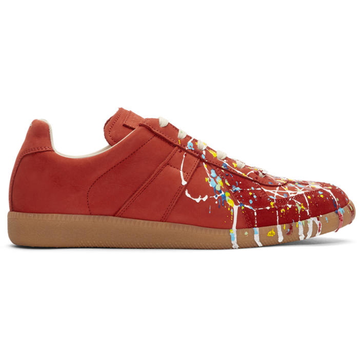 Photo: Maison Margiela Red Paint Splatter Replica Sneakers 