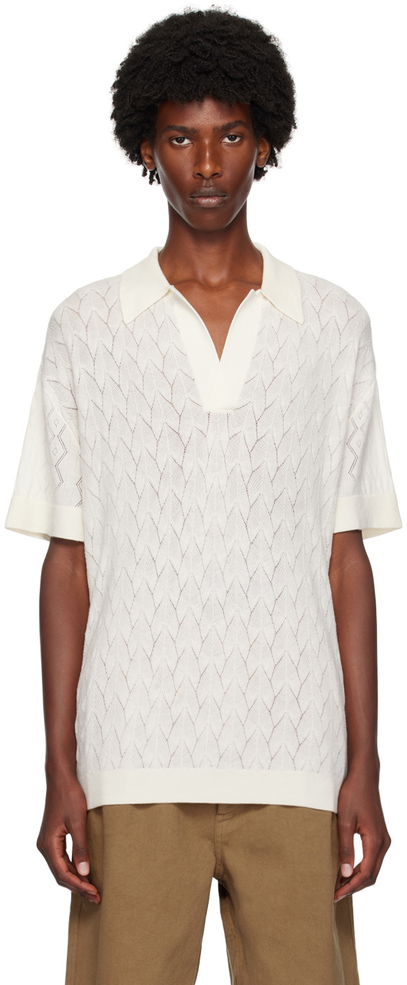 King & Tuckfield Off-White Lightweight Polo