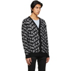 Givenchy Black and White Refracted Logo Cardigan