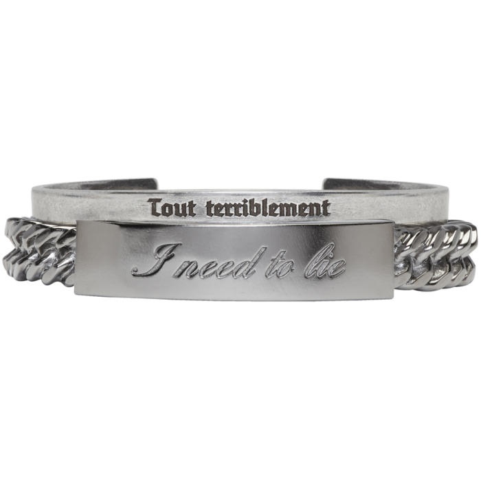 Photo: Saint Laurent Silver Double Bracelet Set