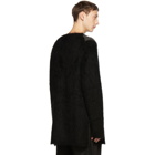 Yohji Yamamoto Black and Grey Mohair Crewneck Sweater