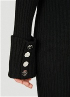 Roll Neck Knit Mini Dress in Black
