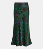 Velvet Kaiya printed satin midi skirt