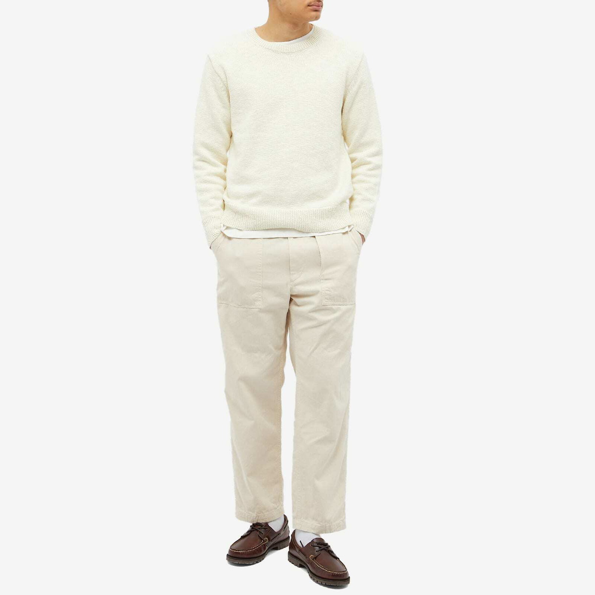 The Real McCoy's Men's Joe McCoy Cotton Crew Knit in Ecru