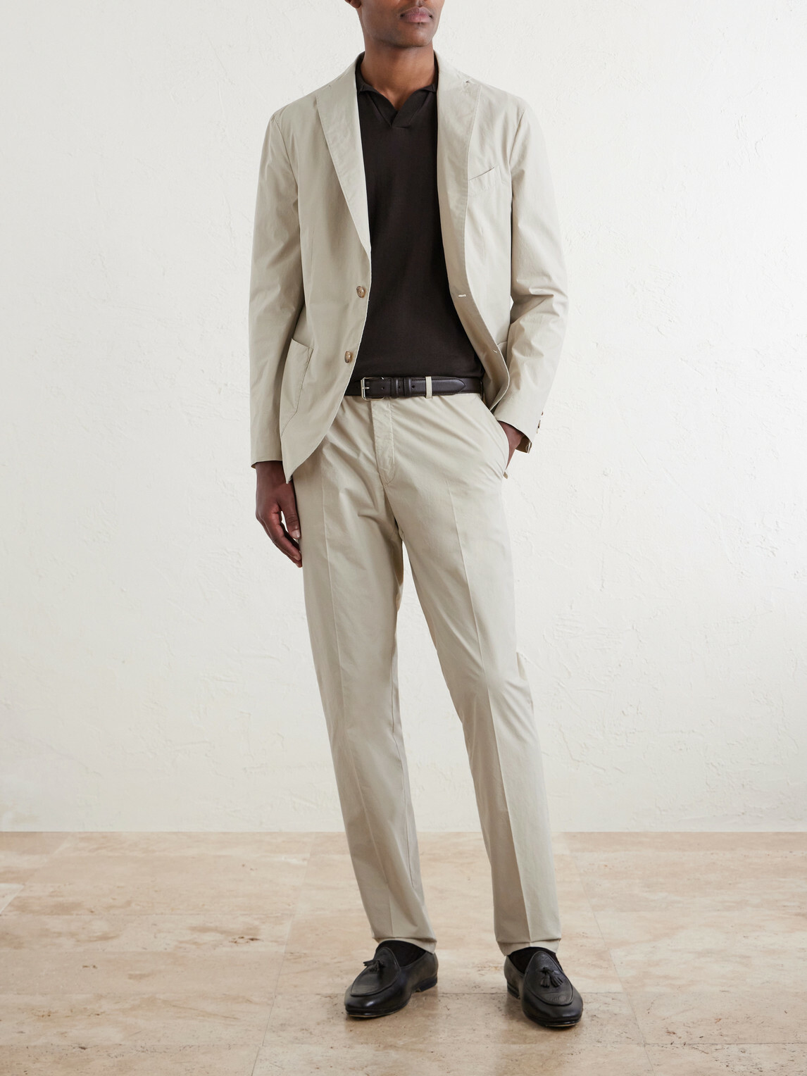 Boglioli - Straight-Leg Cotton-Blend Suit Trousers - Neutrals