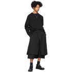 Yohji Yamamoto Black Wool Regular Wrapped Trousers