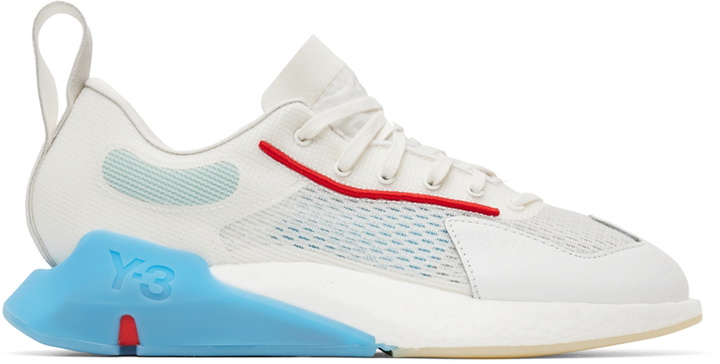 Photo: Y-3 White & Blue Orisan Sneakers