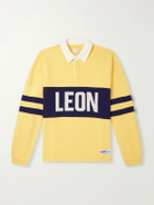 Aimé Leon Dore - Logo-Printed Striped Cotton Polo Shirt - Yellow
