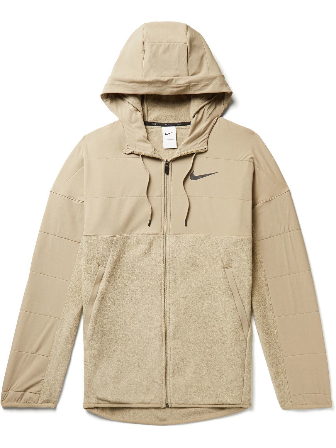 Photo: Nike Training - Stretch-Shell and Therma-FIT Fleece Zip-Up Hoodie - Neutrals