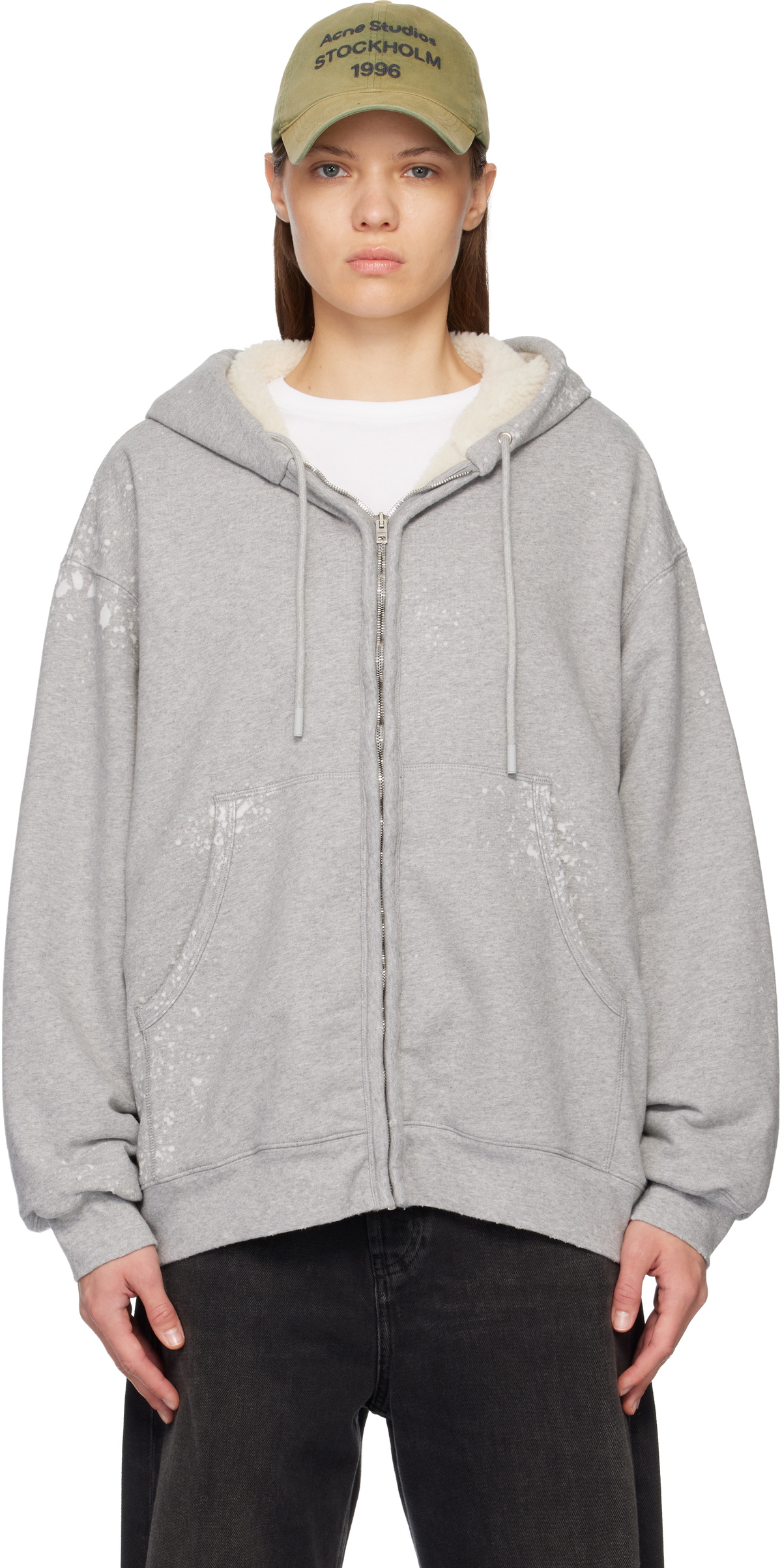 Gray Zipped Hoodie by Acne Studios on Sale