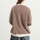 Adidas Women's Knit Jumper in Off White/Collegiate Green/Equipment Red
