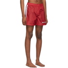 Palm Angels Red Track Board Shorts