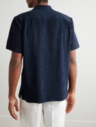 Richard James - Camp-Collar Cotton-Blend Terry Shirt - Blue