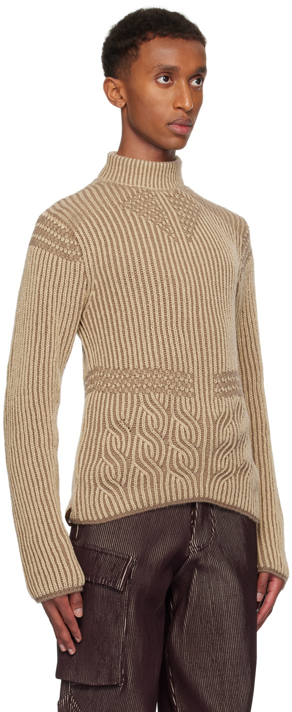 Isa Boulder SSENSE Exclusive Beige Rover Twisty Turtleneck
