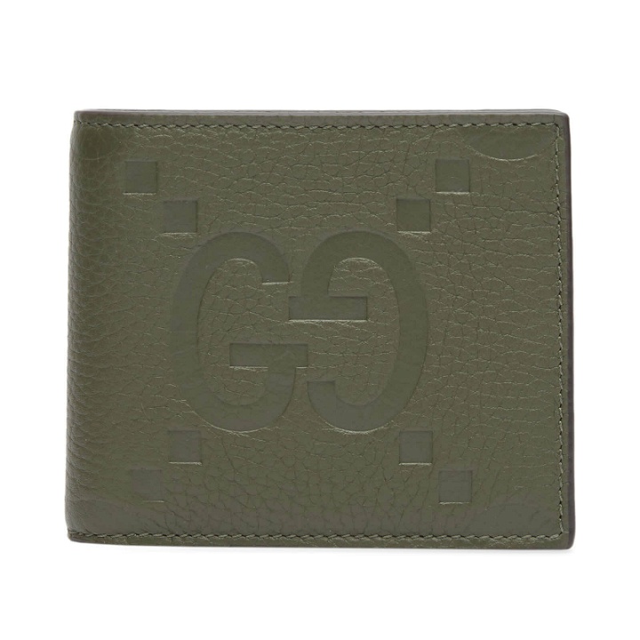 Photo: Gucci Men's Jumbo GG Logo Wallet in Olive