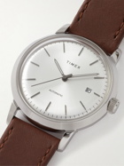 Timex - Marlin 40mm Automatic Stainless Steel and Leather Watch