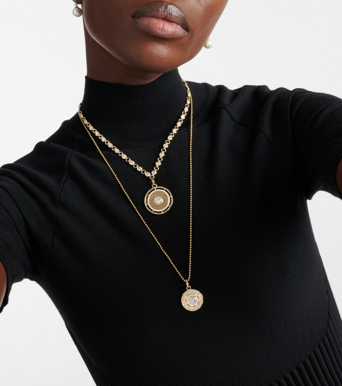 FoundRae Lovestruck Commitment 18kt gold pendant necklace with diamonds