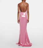 Norma Kamali Fishtail metallic gown