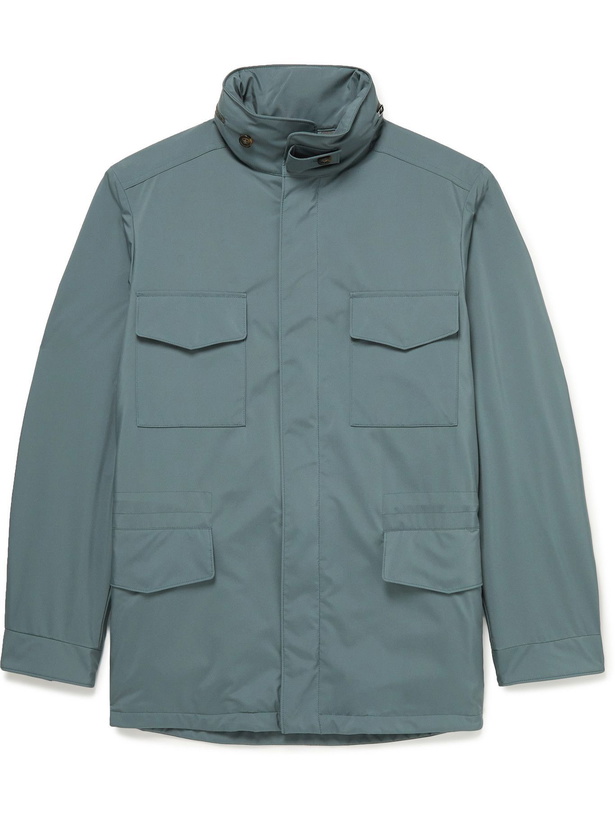 Photo: LORO PIANA - Traveller Windmate Storm System Shell Hooded Field Jacket - Blue