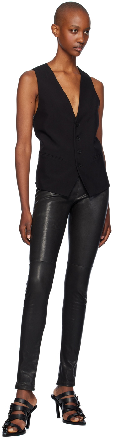 Ann Demeulemeester Black Florence Leather Legging Pants