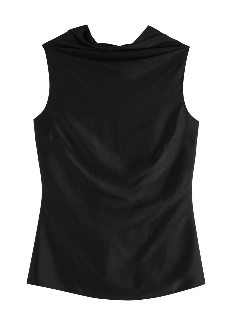Roksanda Maris Silk-satin top Black