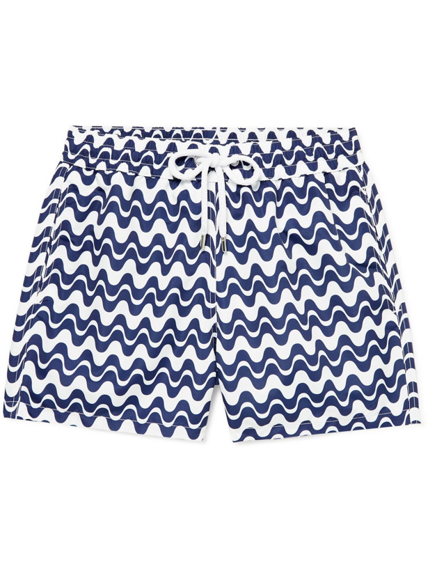 Photo: FRESCOBOL CARIOCA - Copacabana Short-Length Printed Swim Shorts - Blue