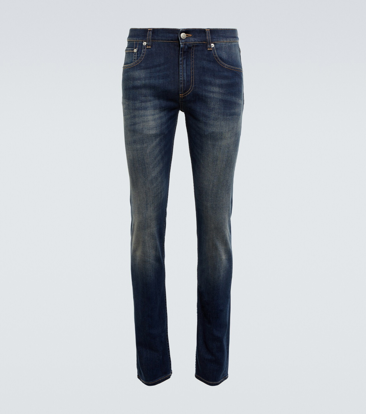 Alexander McQueen - Graffiti embroidered slim jeans