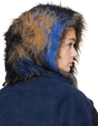 Y/Project Black & Blue Hairy Gradient Hooded Scarf