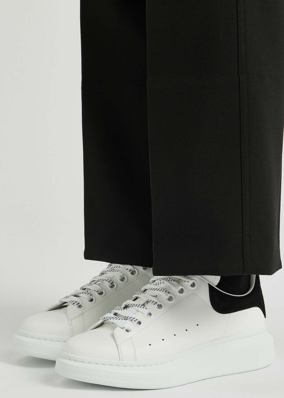 スニーカー Alexander Mcqueen Black Leather Sneakers With White Leather Alexander McQueen Kids White Black Leather Sneakers Size 31