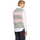 Thom Browne Pink and Grey Wool 4-Bar Vest