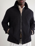 Mr P. - Corduroy-Trimmed Organic Cotton Coach Jacket - Black