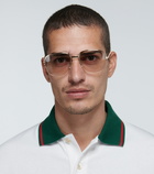 Gucci - Square frame metal glasses