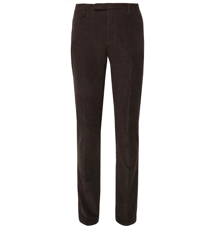 Photo: Boglioli - Dark-Olive Stretch-Cotton Corduroy Suit Trousers - Men - Brown