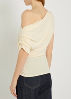 Reformation Iris Off-the-shoulder Knit top Beige