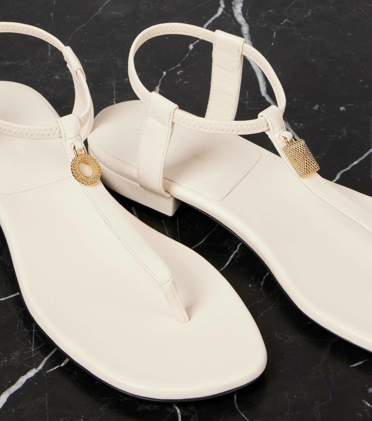 Loro Piana Mindil embellished leather thong sandals
