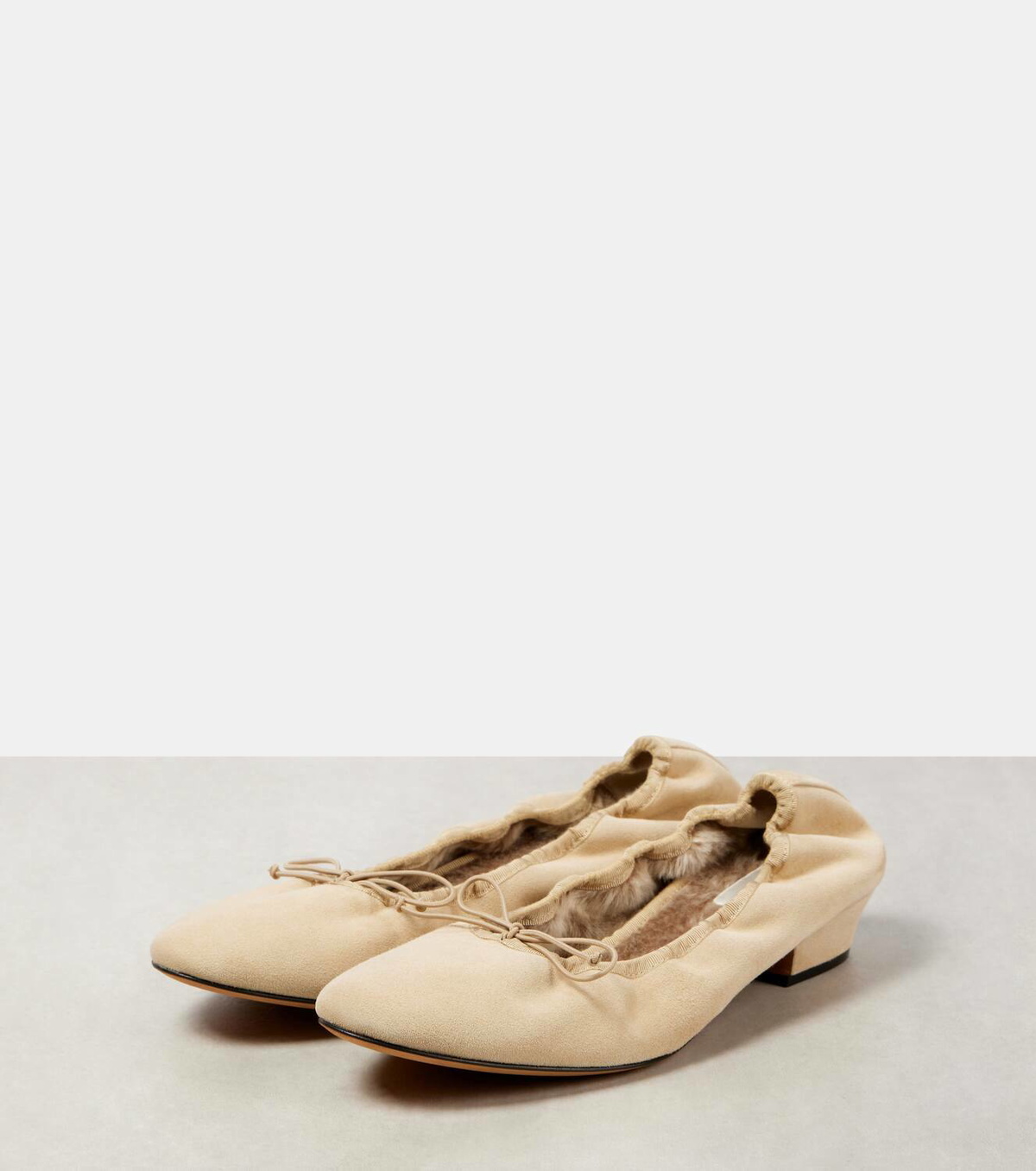 箱あり/ The Row ザ ロウAwar ballet flats 38 The Row Awar shearling-lined suede ballet flats The Row