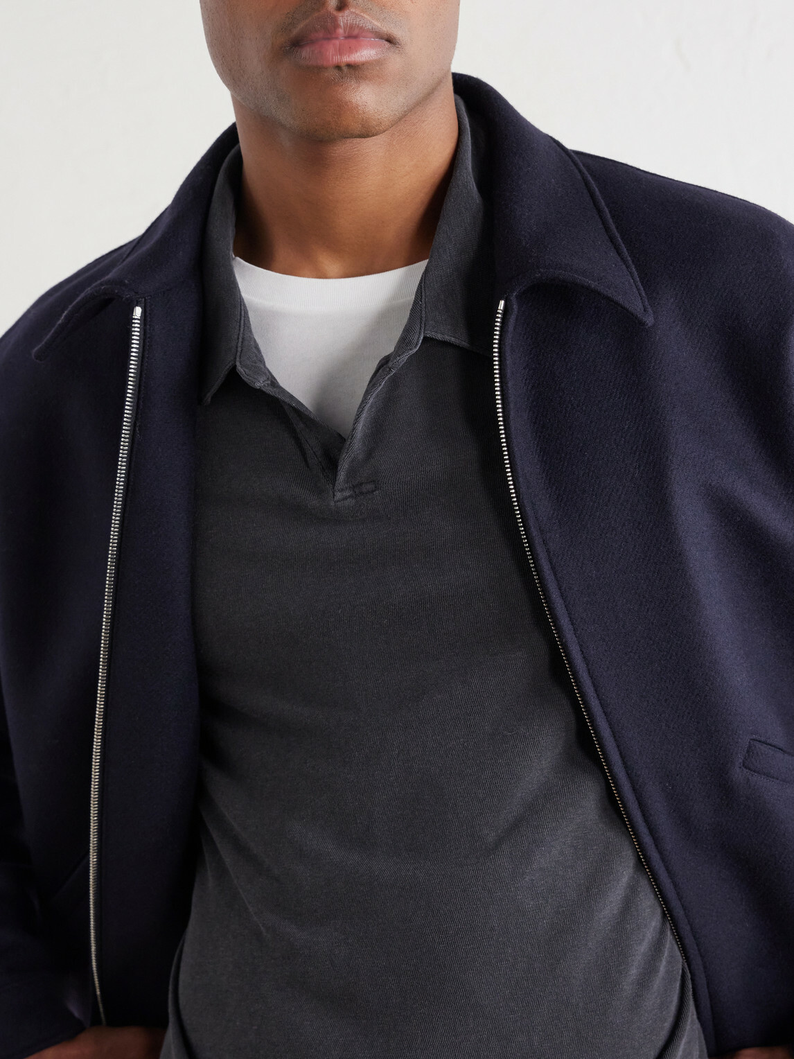 James Perse - Cotton-Twill Polo Shirt - Blue